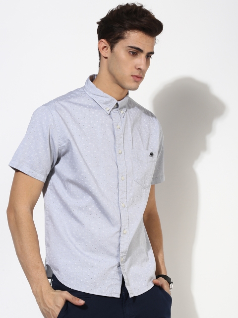 

Aeropostale Men Grey Printed Casual Shirt