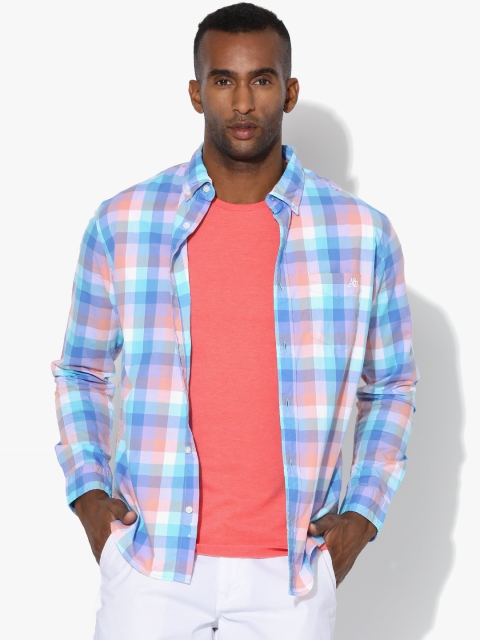 

Aeropostale Men Blue Checked Casual Shirt