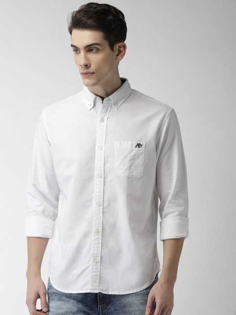 

Aeropostale Men Off-White Solid Casual Shirt