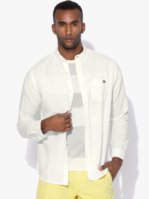 

Aeropostale Men White Solid Casual Shirt