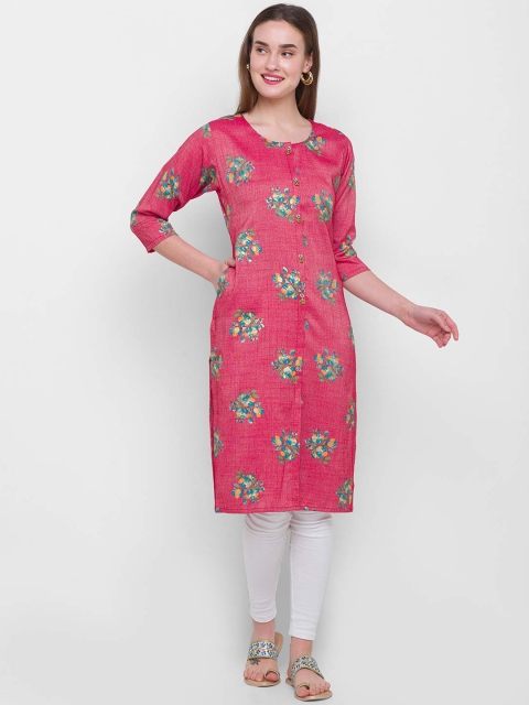 

ZOLA Women Fuchsia & Green Ethnic Motifs Printed Kurta