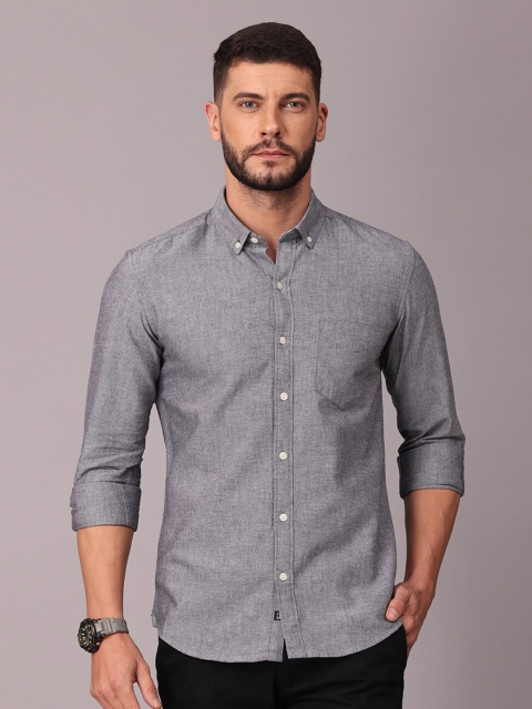 

FOGA Men Grey Classic Slim Fit Casual Shirt