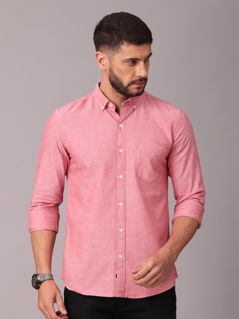 

FOGA Men Red Classic Slim Fit Casual Shirt