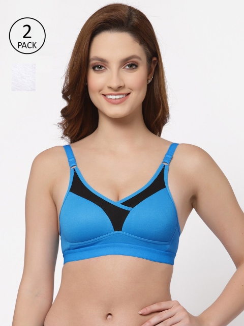 

Floret Pack Of 2 Blue & White Heavily Padded Bra