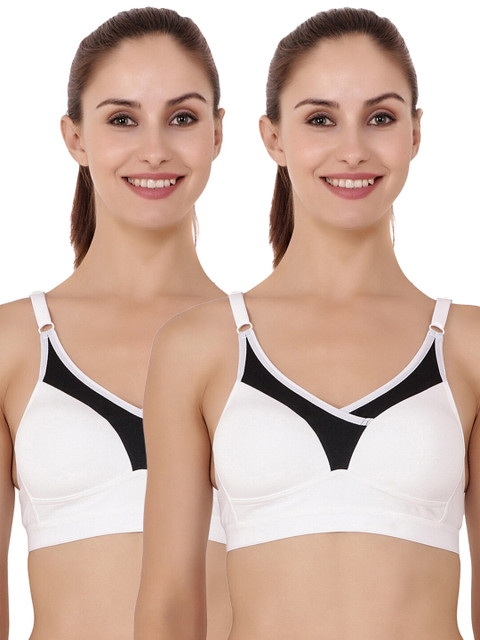 

Floret White & Black Bra Heavily Padded