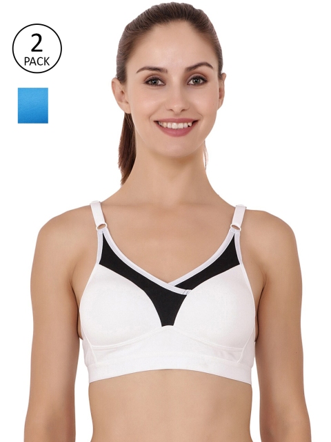 

Floret White & Black Bra Heavily Padded