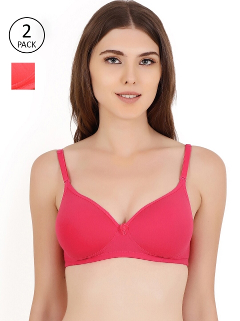 

Floret Pack of 2 Magenta & Red Push-Up Bra Heavily Padded
