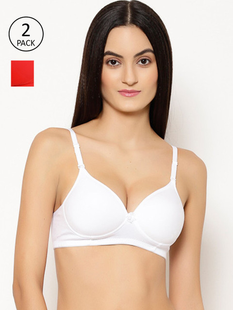 

Floret White & Red Bra Heavily Padded