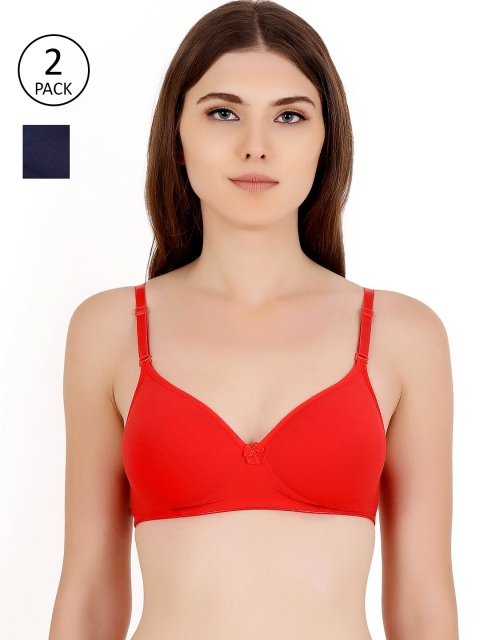 

Floret Red & Navy Blue Bra Heavily Padded