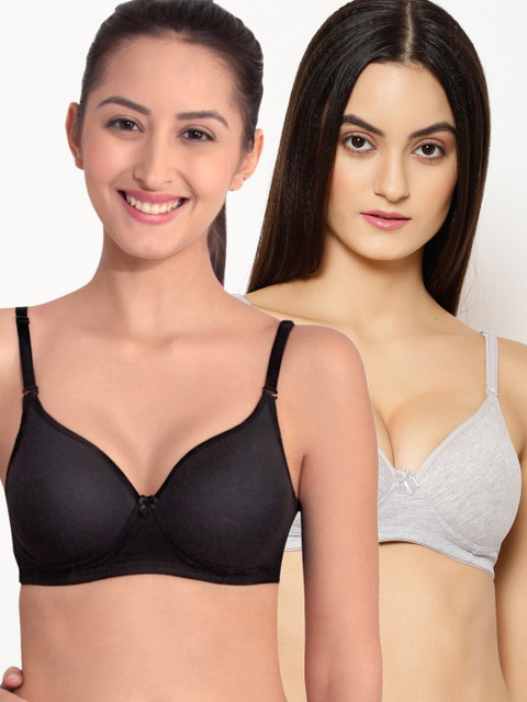 

Floret Black & Grey Bra Heavily Padded