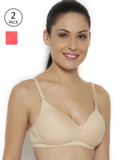 

Floret Beige & Red Bra Heavily Padded