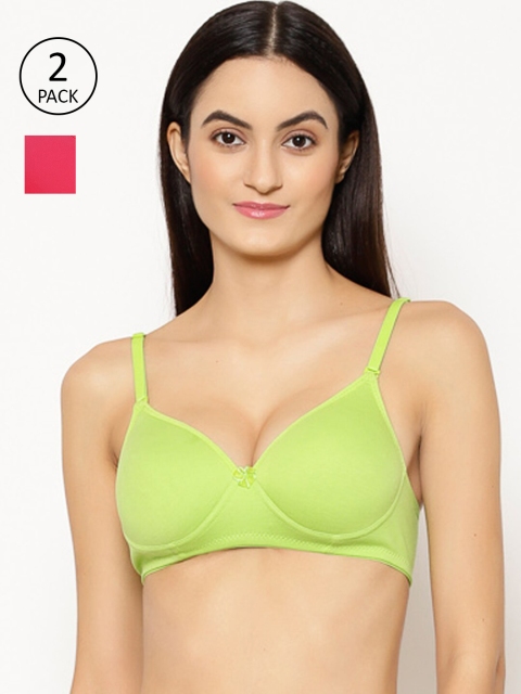 

Floret Lime Green & Magenta Bra Heavily Padded