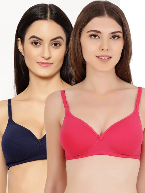 

Floret Magenta & Navy Blue Bra Pack of 2 Heavily Padded Bra