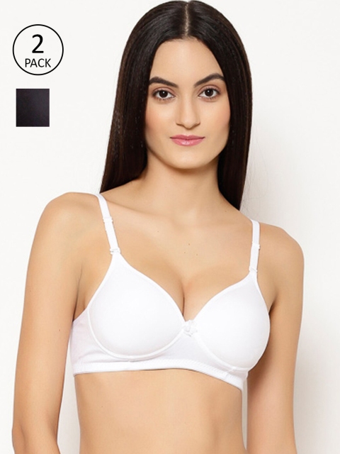 

Floret White & Black Bra Heavily Padded