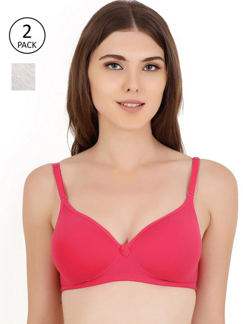 

Floret Magenta & Grey Bra Heavily Padded