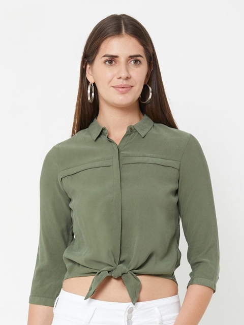 

Kraus Jeans Women Olive Green Casual Shirt