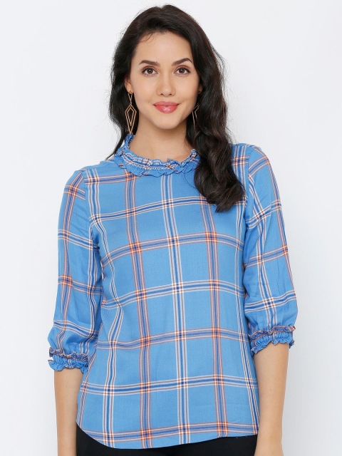 

Kraus Jeans Blue Checked Top