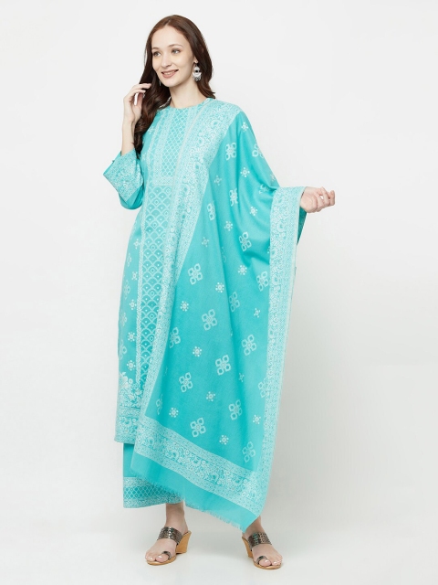 

Safaa Blue & White Unstitched Dress Material