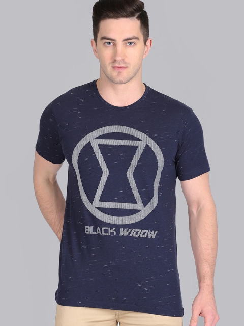 

Free Authority Men Navy Blue Black Widow Featured Halfsleeve T-shirt