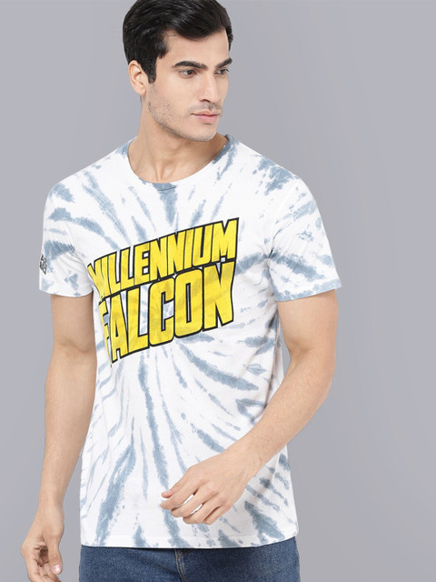 

Free Authority Men Multicoloured Tie and Dye Star Wars Dyed Raw Edge T-shirt, Multi