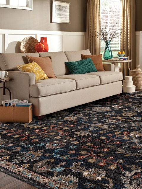 

DDecor Multicoloured Ethnic Motifs Printed Traditional Carpet, Multi