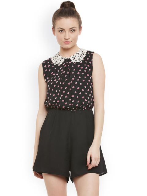 

THE SILHOUETTE STORE Black Printed Playsuit