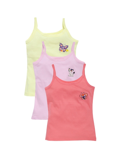 

SAVAGE Girls Pack of 3 Printed Cotton Camisoles, Multi