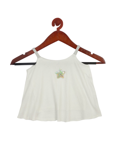 

Tiny Girl Off White Shoulder Straps Knitted Top