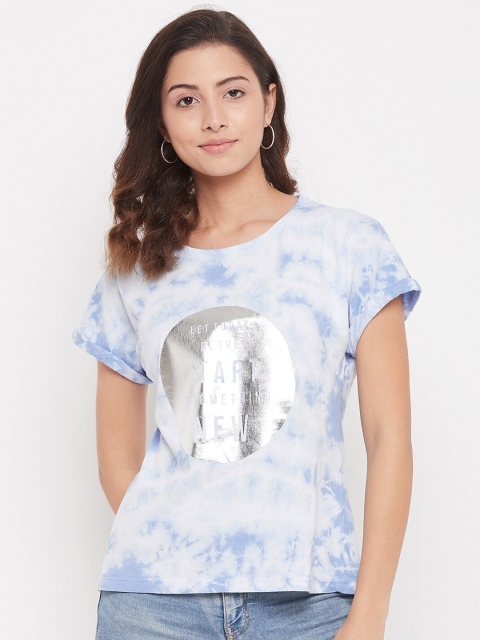

Octave Women White Printed Extended Sleeves T-shirt