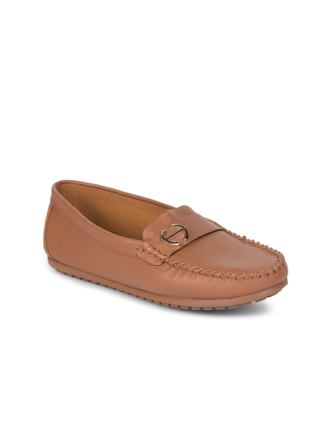 

Liberty Women Tan Striped Ballerinas with Buckles Flats