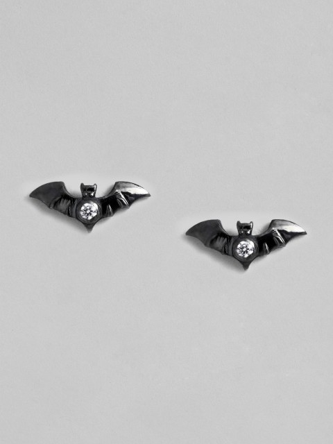 

Onaifa Charcoal Contemporary Bat-Shaped Studs Earrings