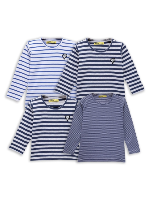 

NYNSH- PlusS Kids Girls Blue 3 Striped T-shirt