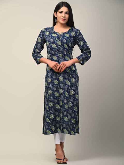 

Swasti Women Blue Floral Printed Floral Kurta