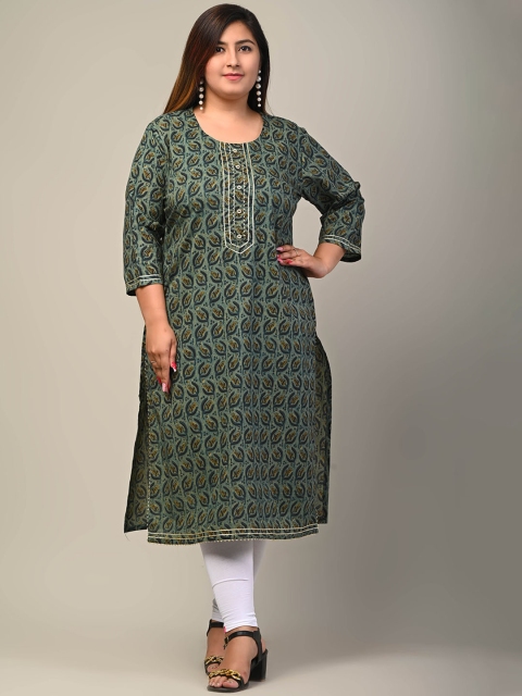 

Swasti Women White Paisley Thread Work Floral Anarkali Kurta