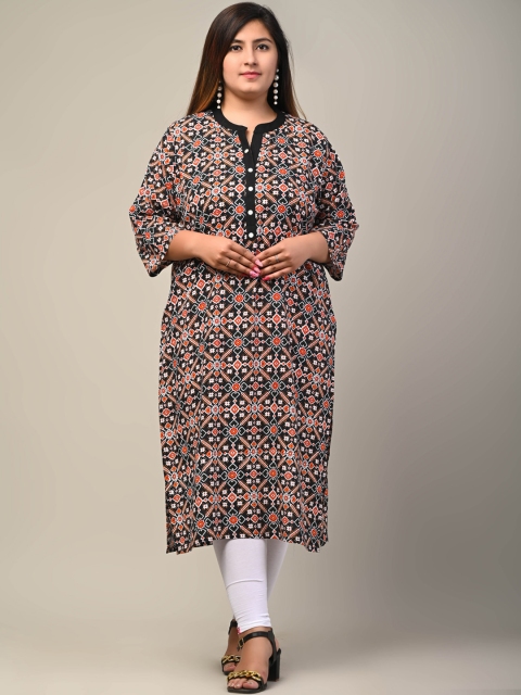 

Swasti Women White Ethnic Motifs Printed Mirror Work Floral Kurta