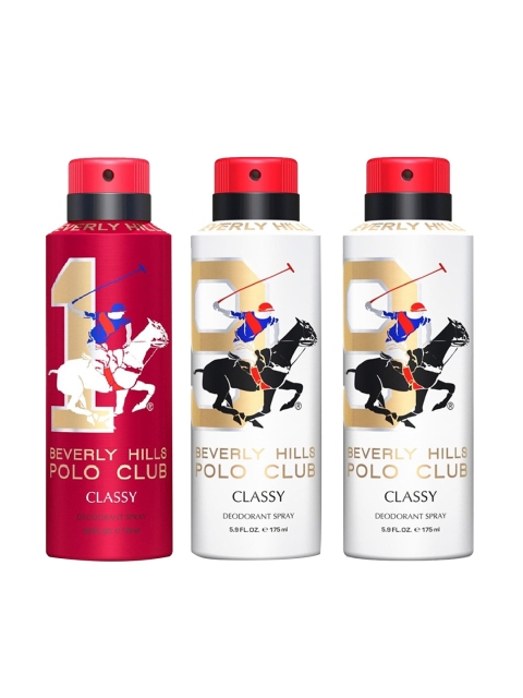 

Beverly Hills Polo Club Men Set of Classy No. 1 & 2 Classy No. 9 Deodorants - 175 ml Each, Red