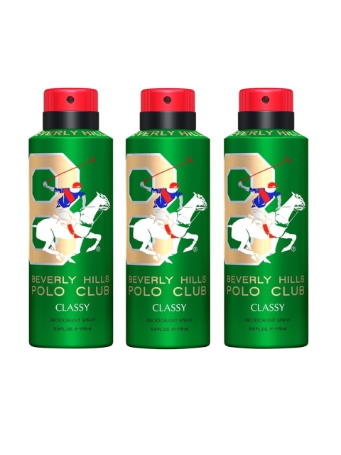 

Beverly Hills Polo Club Men Set Of 3 Classy No.8 Deodorant, Green
