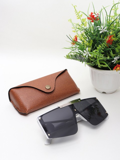 

CELEBRITY SUNGLASSES Unisex Grey Lens & White Other Sunglasses with UV Protected Lens