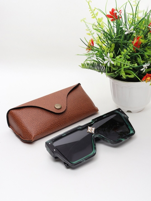 

CELEBRITY SUNGLASSES Unisex Grey Lens & Green Aviator Sunglasses with UV Protected Lens