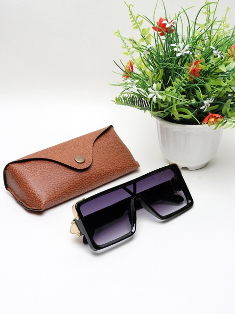 

CELEBRITY SUNGLASSES Unisex Brown Lens & Black Square Sunglasses with UV Protected Lens