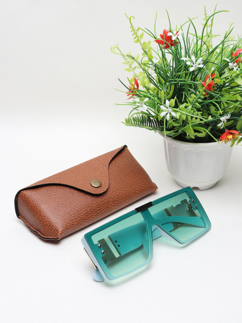 

CELEBRITY SUNGLASSES Unisex Green Lens & Blue Aviator Sunglasses with UV Protected Lens