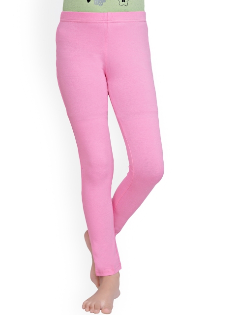 

Tiny Girl Pink Solid Churidar Length Leggings