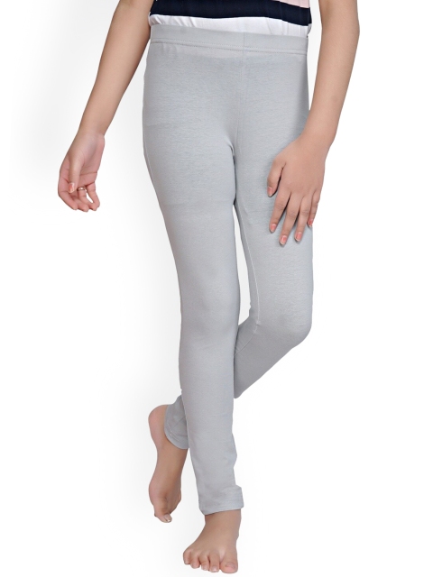 

Tiny Girl Grey Solid Cotton Ankle-Length Leggings