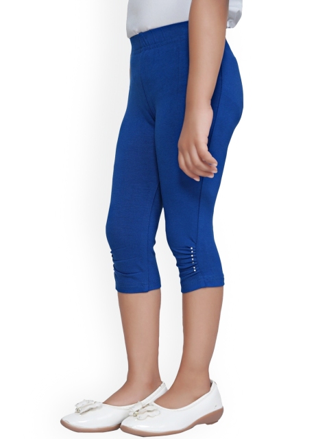

Tiny Girl Girls Blue Solid Cotton Leggings