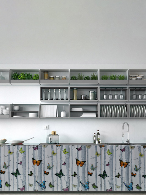 

Ispace Self Adhesive Birds and Animals Printed Wallpapers, Multi