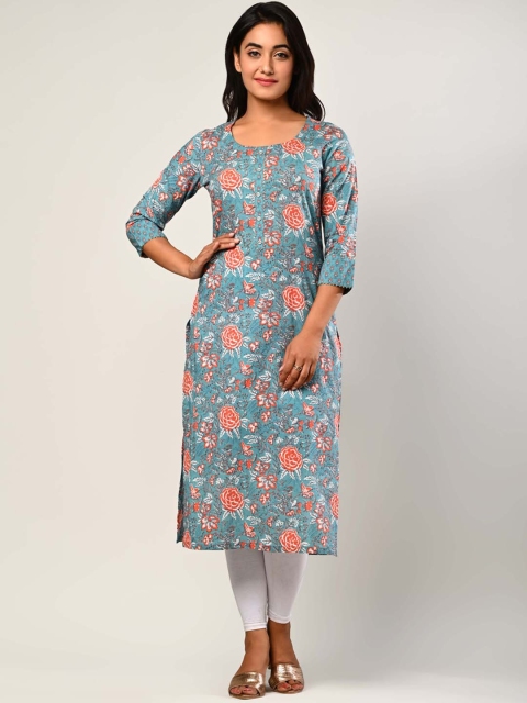 

Swasti Women Green Floral Printed Floral Kurta