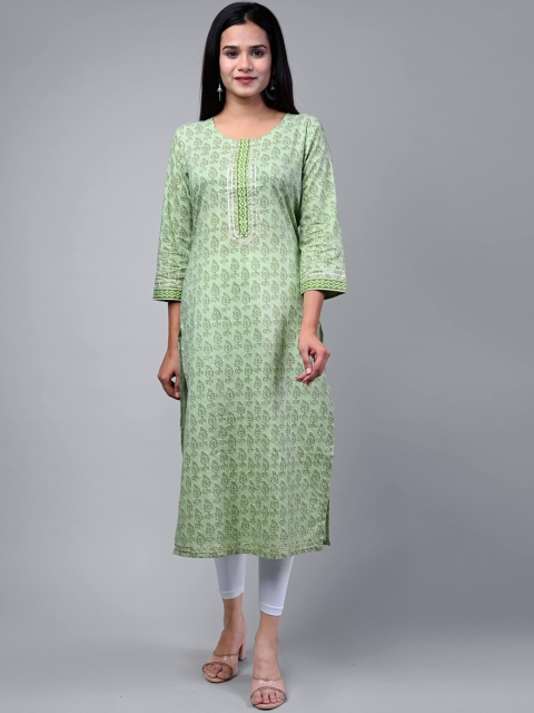

Swasti Green Floral Printed Kurta