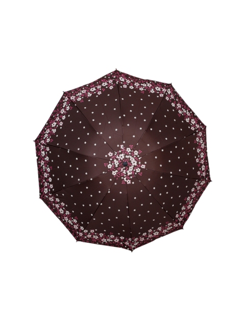 

LOOM LEGACY Brown Floral Printed 3-Fold Umbrellas