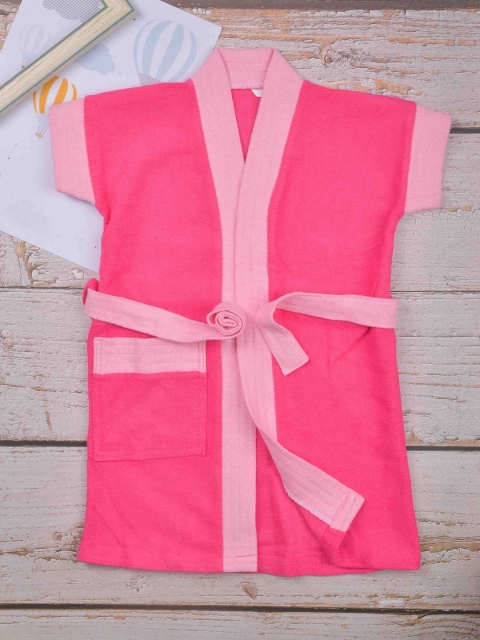 

POPLINS Kids Pink Solid Bath Robe