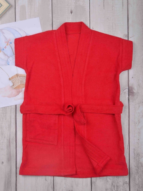 

POPLINS Kids Red Solid Bath Robe